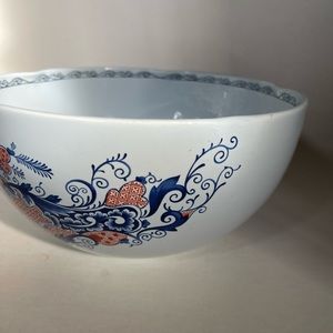 Trendy 1960s Vintage Estée Lauder blue floral mixing bowl serving dish blue 9”